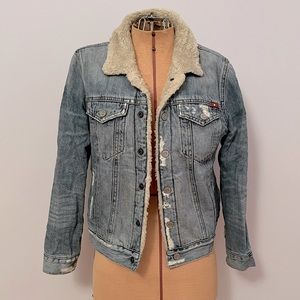 Lucky Brand Sherpa Lined Trucker Jacket size S